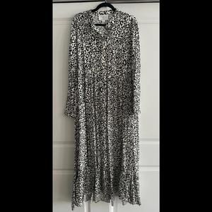 Mare Mare x Anthropologie Lynda Leopard Print Black & White Maxi Dress